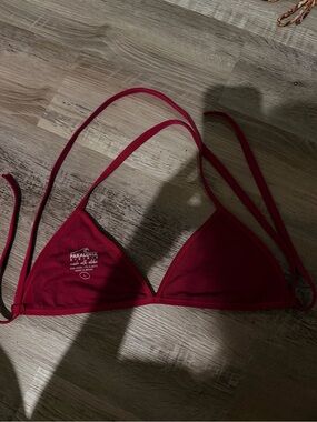Pakaloha Women's Deep Red Triangle Bikini Top